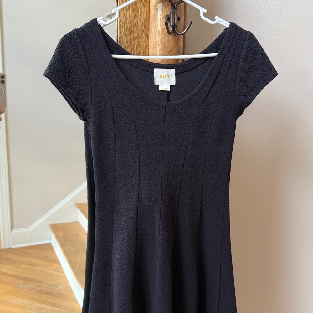 Maeve Black Fit-and-Flair Short Sleeve Dress - Picture 3 of 6